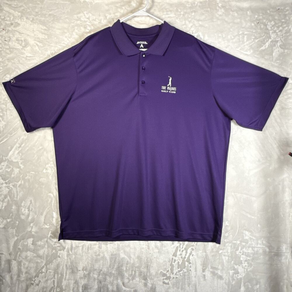 Mens Antigua TPC Golf Embroidered Purple Polo Shirt 2XL - The Majors Golf Club
